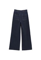 Women Navy Ultra High Rise Wide Leg Pants