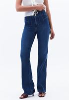 Bayan Mavi Ultra Yüksek Bel Bootcut Pantolon
