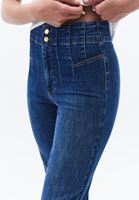 Bayan Mavi Ultra Yüksek Bel Bootcut Pantolon