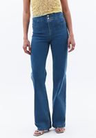 Bayan Mavi Ultra Yüksek Bel Bootcut Pantolon