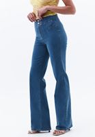 Bayan Mavi Ultra Yüksek Bel Bootcut Pantolon