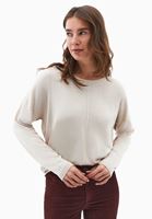 Women Beige Boat Neck Knitwear Sweater