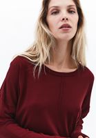 Women Bordeaux Boat Neck Knitwear Sweater