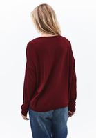 Women Bordeaux Boat Neck Knitwear Sweater