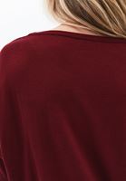 Women Bordeaux Boat Neck Knitwear Sweater