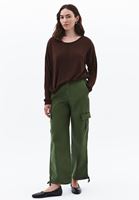 Women Brown Boat Neck Knitwear Sweater