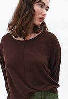 Women Brown Boat Neck Knitwear Sweater