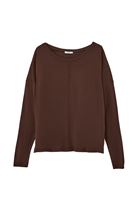 Women Brown Boat Neck Knitwear Sweater