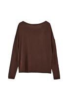 Women Brown Boat Neck Knitwear Sweater