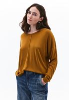 Women Brown Boat Neck Knitwear Sweater