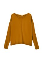 Women Brown Boat Neck Knitwear Sweater
