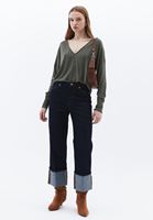 Women Green V-neck Sweater