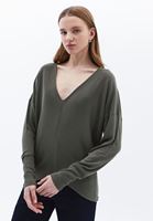 Women Green V-neck Sweater