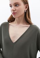 Women Green V-neck Sweater