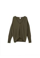 Women Green V-neck Sweater