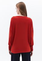 Women Red V-neck Sweater