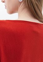 Women Red V-neck Sweater