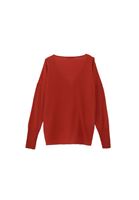 Women Red V-neck Sweater