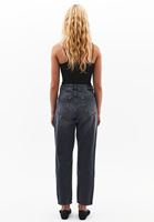 Bayan Gri Ultra Yüksek Bel Mom-Fit Pantolon