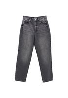 Bayan Gri Ultra Yüksek Bel Mom-Fit Pantolon