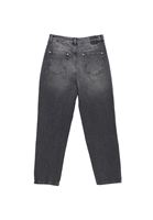 Bayan Gri Ultra Yüksek Bel Mom-Fit Pantolon
