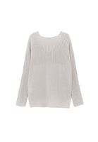 Women Beige V-Neck Knit Sweater