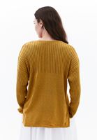 Women Brown V-Neck Knit Sweater