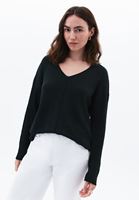 Women Green V-Neck Knit Sweater