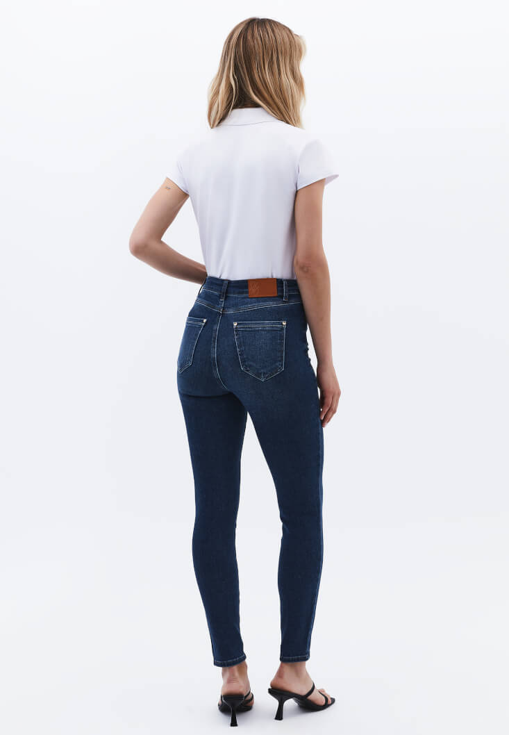 Women Blue Ultra High Waist Skinny Fit Pants