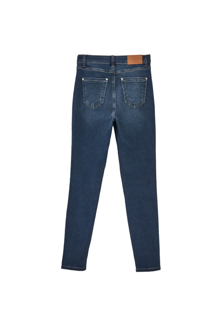 Women Blue Ultra High Waist Skinny Fit Pants