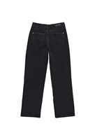 Bayan Siyah Orta Bel Straight-Fit Pantolon
