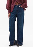 Bayan Lacivert Orta Bel Straight-Fit Pantolon