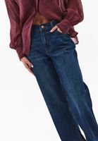 Bayan Lacivert Orta Bel Straight-Fit Pantolon