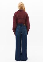 Bayan Lacivert Orta Bel Straight-Fit Pantolon