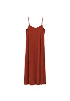 Women Brick Modal Midi Dress with Pockets