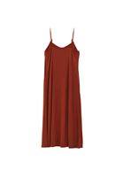 Women Brick Modal Midi Dress with Pockets