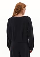 Bayan Siyah Modal Oversize Sweatshirt