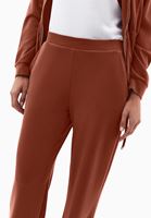 Women Brick Modal High Rise Straight-Fit Pants