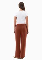 Women Brick Modal High Rise Straight-Fit Pants