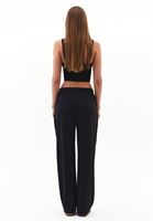 Bayan Siyah Modal Straight-Fit Pantolon