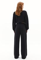 Bayan Siyah Modal Wide-Leg Pantolon