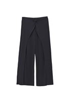 Women Black Modal Mid Waist Culotte Trousers