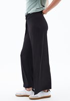 Bayan Siyah Modal Orta Bel Culotte Pantolon