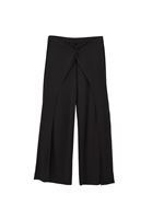 Bayan Siyah Modal Orta Bel Culotte Pantolon