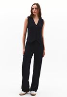 Bayan Siyah Modal Straight-Fit Pantolon