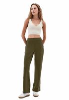 Bayan Yeşil Modal Straight-Fit Pantolon
