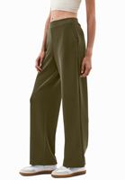 Bayan Yeşil Modal Straight-Fit Pantolon