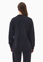 Bayan Siyah Modal Fermuarlı Sweatshirt