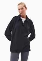 Bayan Siyah Modal Oversize Sweatshirt