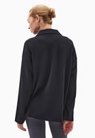 Bayan Siyah Modal Oversize Sweatshirt